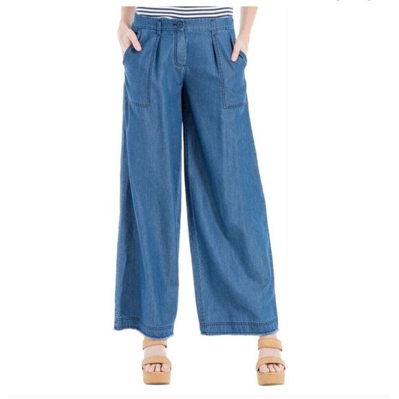 Max Studio London Odette blue wide leg jeans xl - Picture 1 of 10